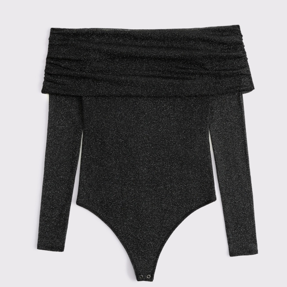 Long sleeve off the shoulder mesh bodysuit NWT